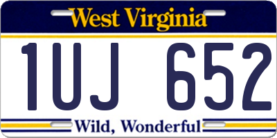 WV license plate 1UJ652