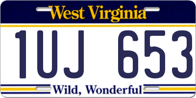 WV license plate 1UJ653