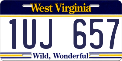 WV license plate 1UJ657