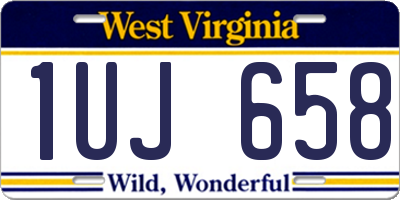 WV license plate 1UJ658