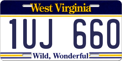 WV license plate 1UJ660