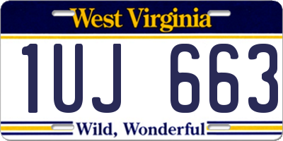 WV license plate 1UJ663
