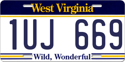 WV license plate 1UJ669