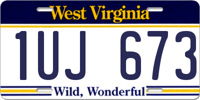 WV license plate 1UJ673
