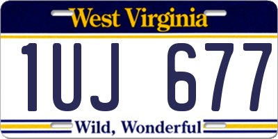 WV license plate 1UJ677