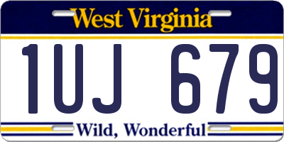 WV license plate 1UJ679