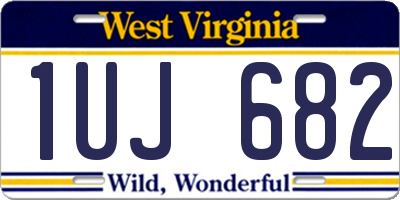 WV license plate 1UJ682