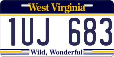 WV license plate 1UJ683