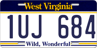 WV license plate 1UJ684