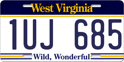 WV license plate 1UJ685