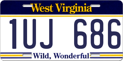 WV license plate 1UJ686