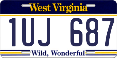 WV license plate 1UJ687
