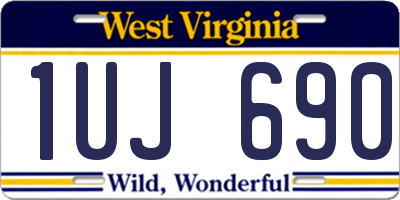 WV license plate 1UJ690