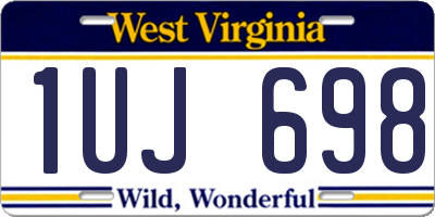 WV license plate 1UJ698