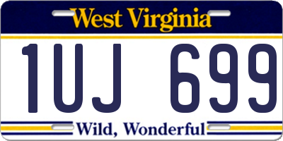 WV license plate 1UJ699