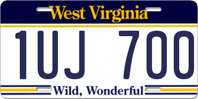 WV license plate 1UJ700