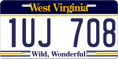 WV license plate 1UJ708