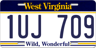 WV license plate 1UJ709