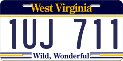WV license plate 1UJ711