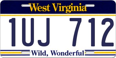 WV license plate 1UJ712