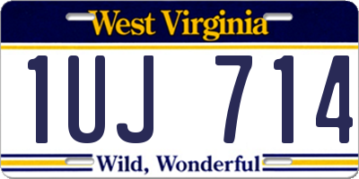 WV license plate 1UJ714