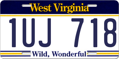 WV license plate 1UJ718