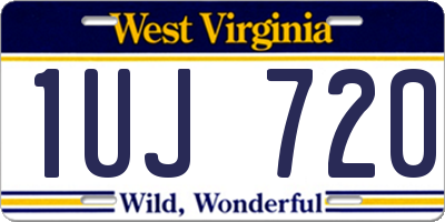 WV license plate 1UJ720