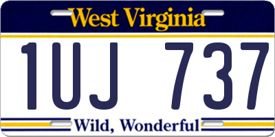 WV license plate 1UJ737