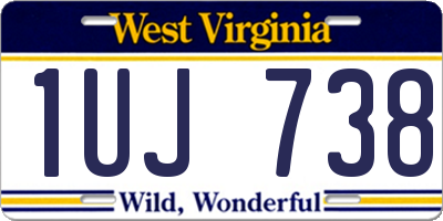 WV license plate 1UJ738