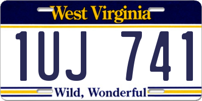 WV license plate 1UJ741