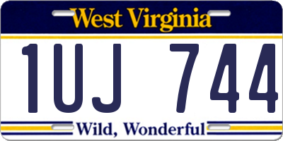 WV license plate 1UJ744
