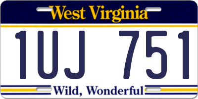 WV license plate 1UJ751