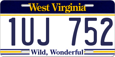 WV license plate 1UJ752