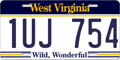 WV license plate 1UJ754