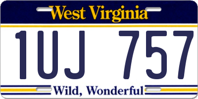 WV license plate 1UJ757