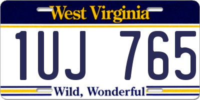 WV license plate 1UJ765