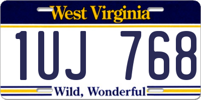 WV license plate 1UJ768