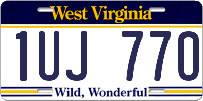 WV license plate 1UJ770