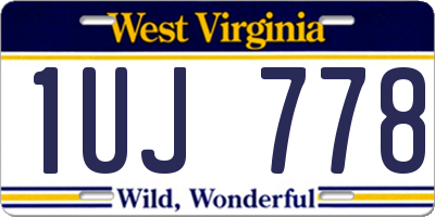 WV license plate 1UJ778