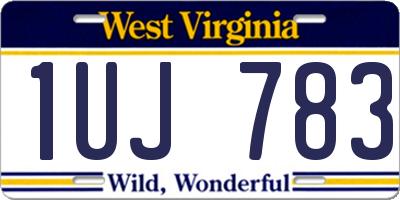 WV license plate 1UJ783