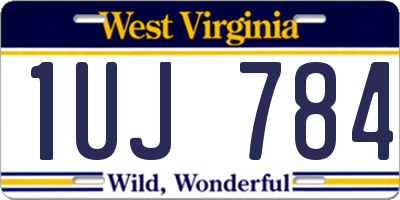 WV license plate 1UJ784