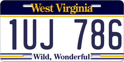 WV license plate 1UJ786