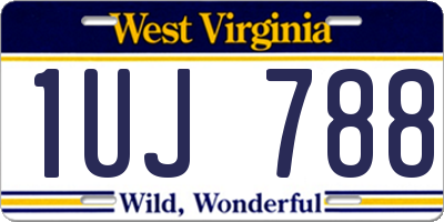 WV license plate 1UJ788