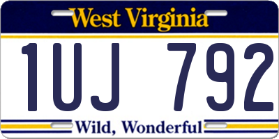 WV license plate 1UJ792