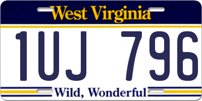 WV license plate 1UJ796