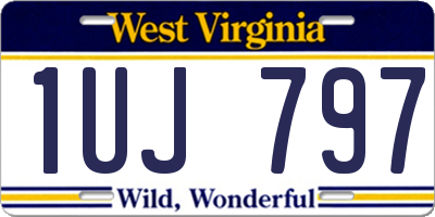 WV license plate 1UJ797