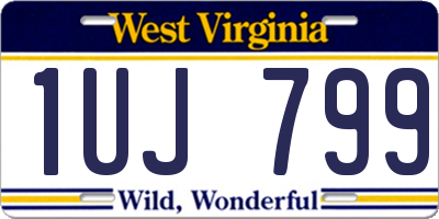 WV license plate 1UJ799
