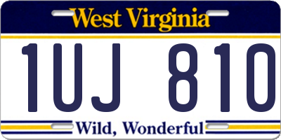 WV license plate 1UJ810