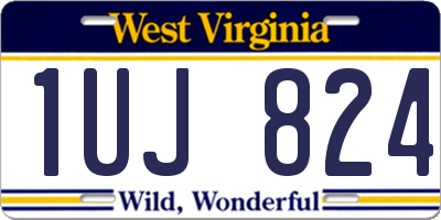 WV license plate 1UJ824
