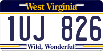 WV license plate 1UJ826